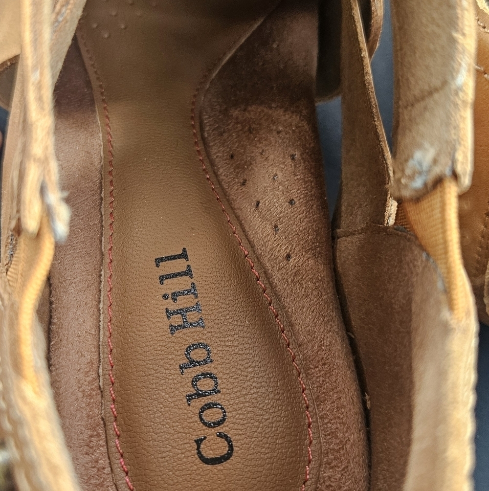 New Rockport Cobb Hill Sz 6.5 Laurel Comfort Woven Tan Leather Booties CI6229 - Picture 8 of 10